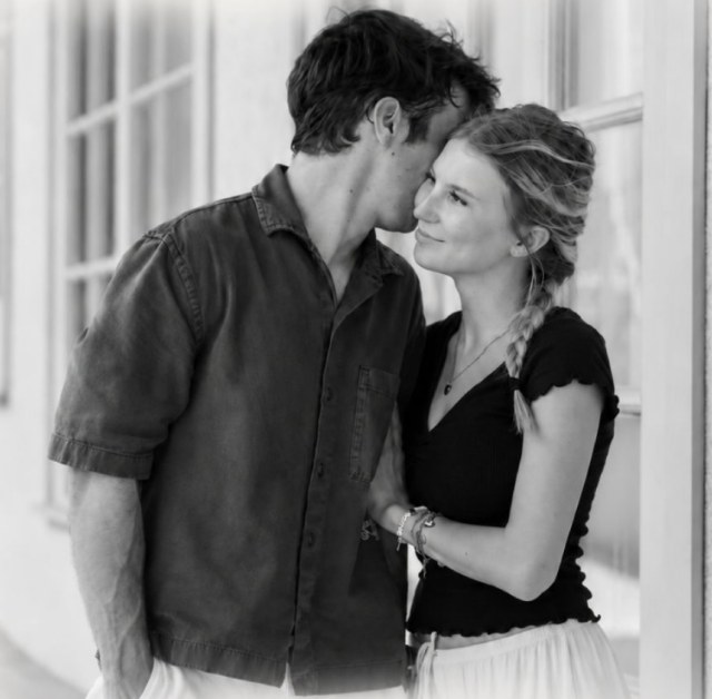 Black and white portrait of Simon and Francesca in Tulsa